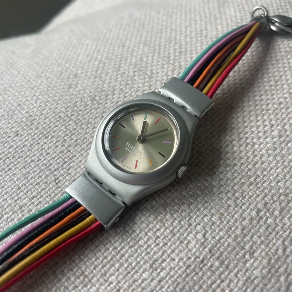 SWATCH Irony Womens Watch - Vintage 2003 AG Irony Filamento Multi-Colored Band - Picture 2 of 5